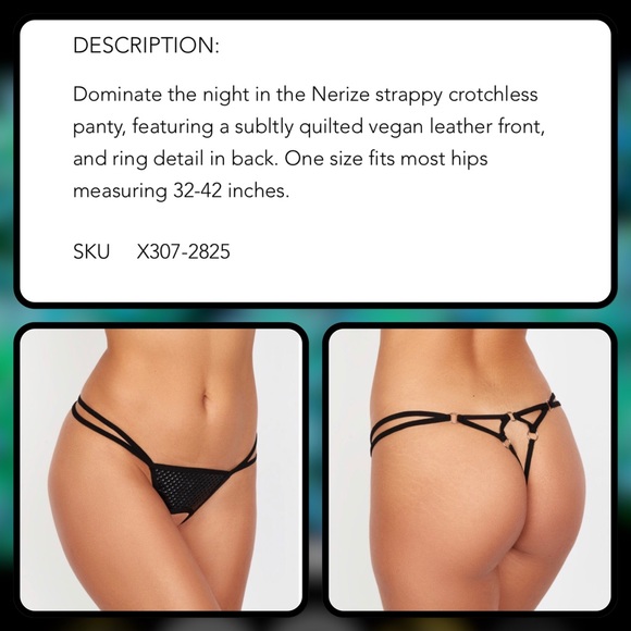 Daring Crotchless open Exposed bottom Crotchless panties Naughty Knicker unisex - Picture 4 of 16